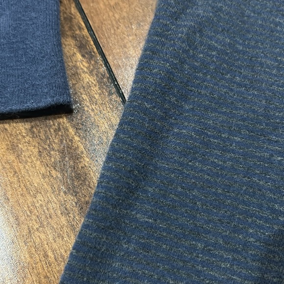 Vintage Lightweight Striped Quarter Button Henley Hoodie Size Large - Picture 6 of 9